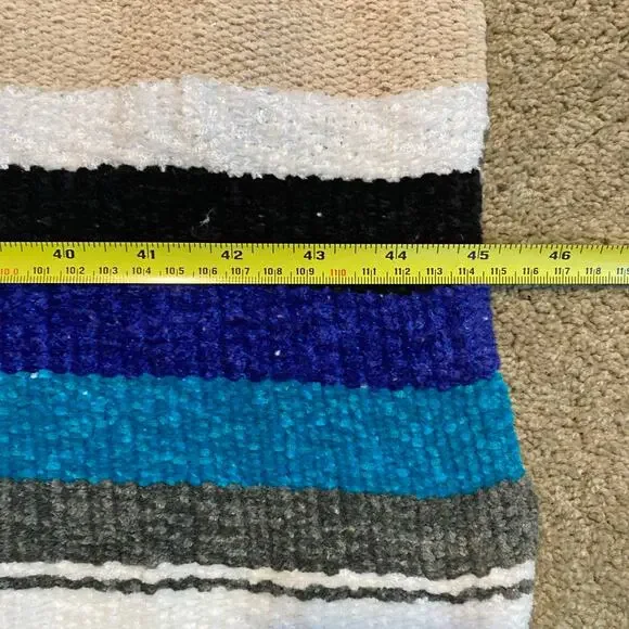 VTG Handmade Blanket Rainbow Woven Blanket Striped Aztec Native American 45x79 - Picture 7 of 7